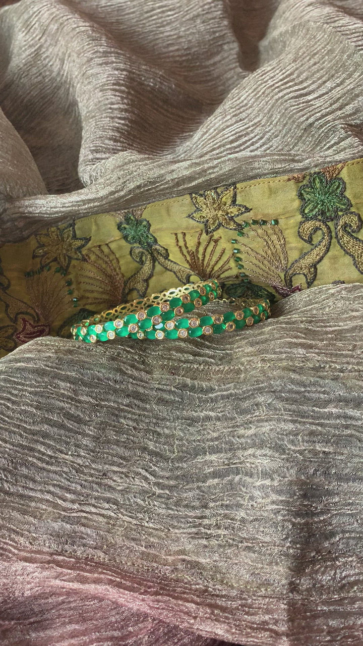 Emerald Green AD Bangles-set of 2