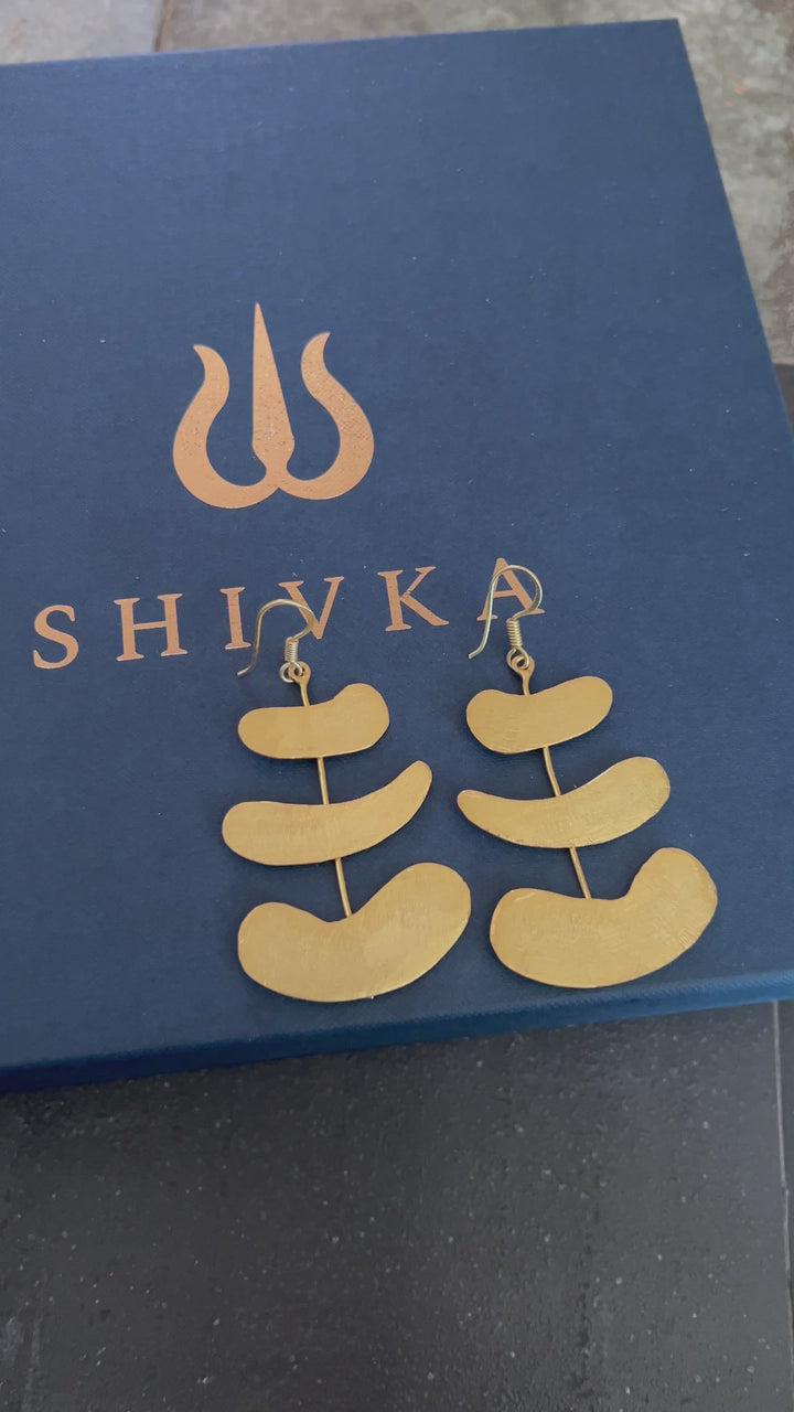 Stylish Textured Brass Earrings