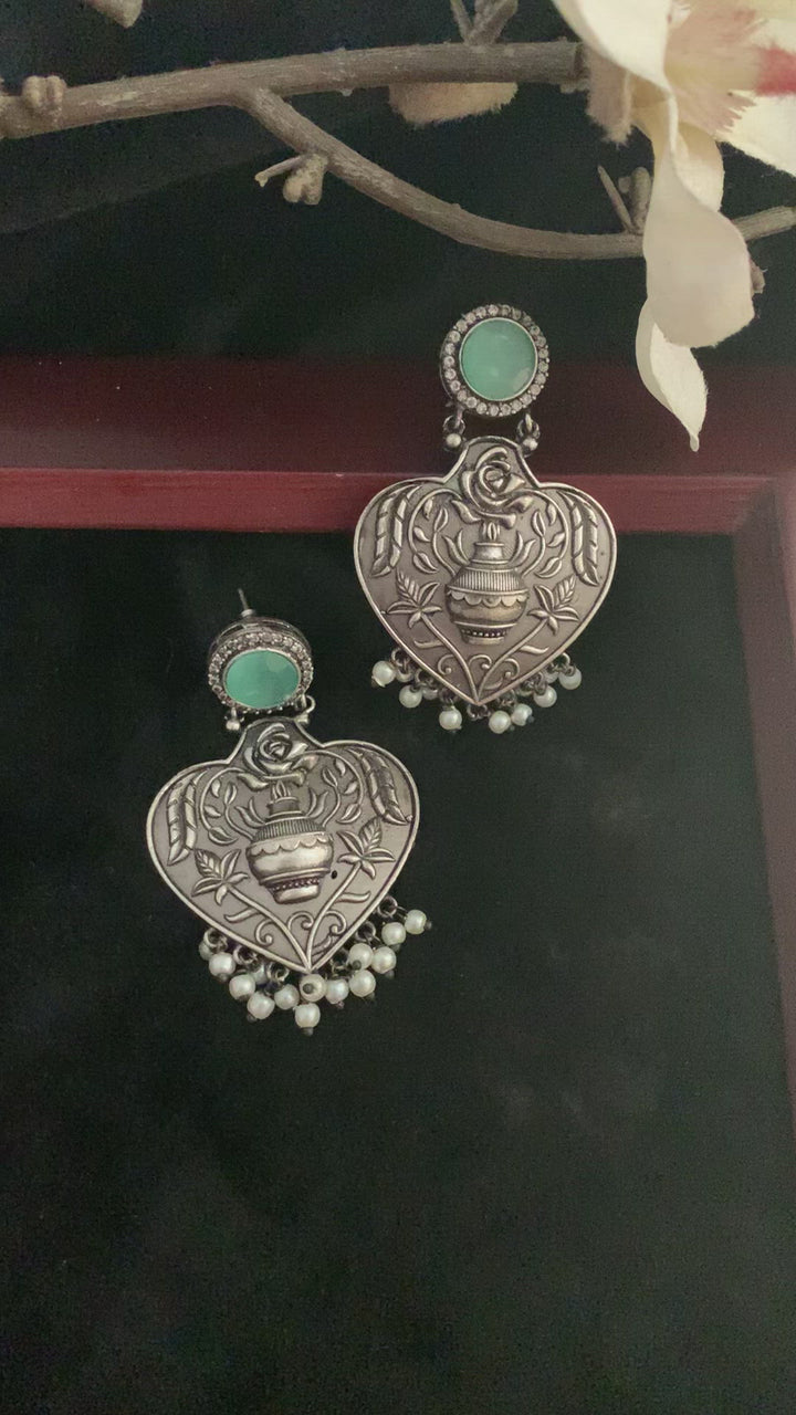 Vintage Stones and Pearls Earrings