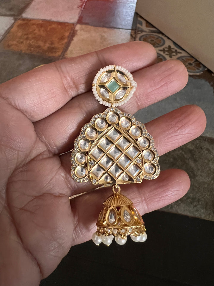 Beautiful Kundan Long Necklace with Statement Earrings