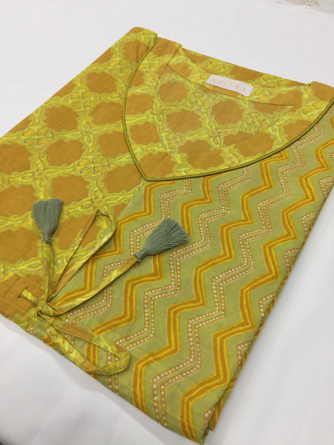 Indian Print Cotton Kaftan - SHIVKA