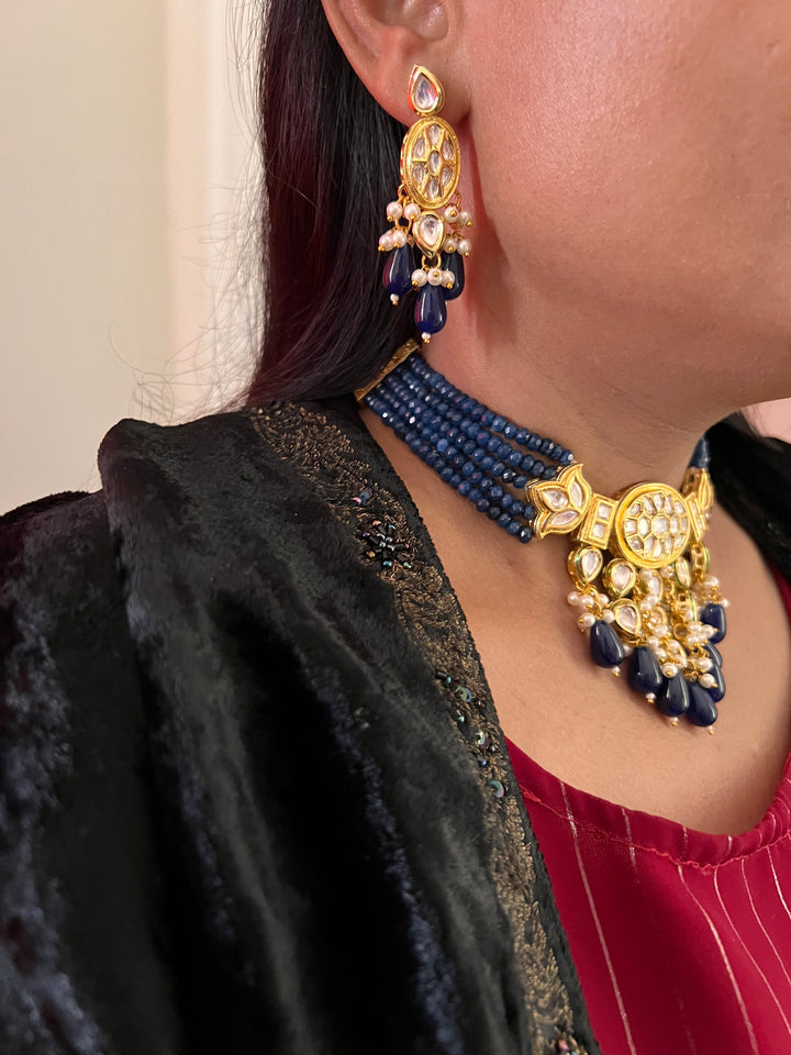 Classic Kundan Choker with Earrings and Maangtikka