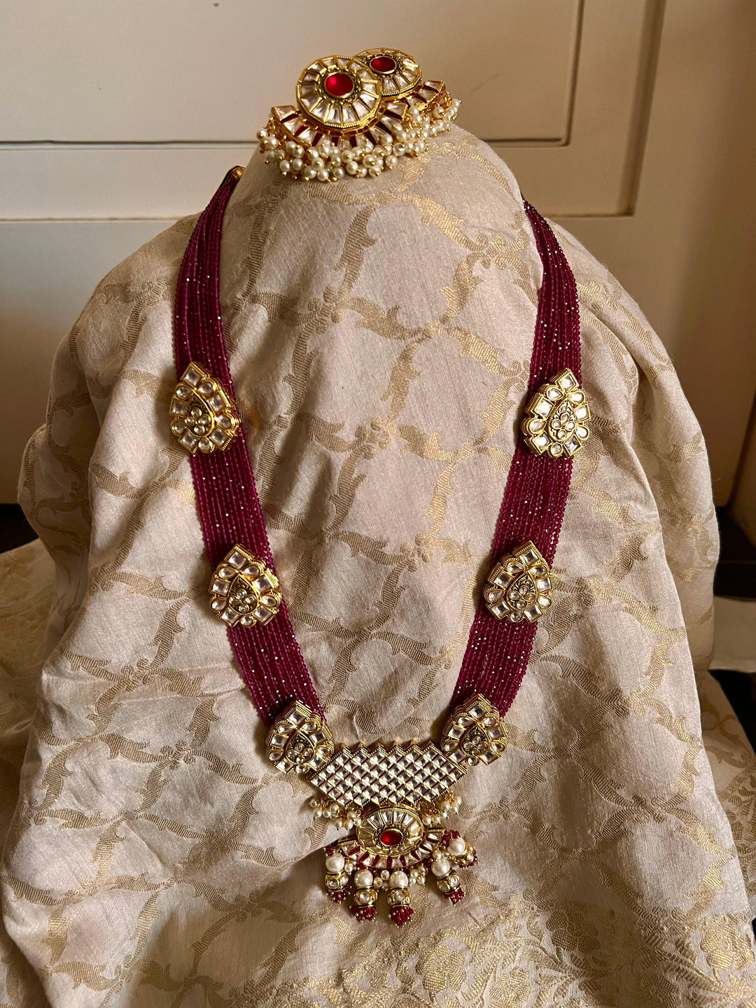 Kundan Rani Haar with Statement Earrings - SHIVKA