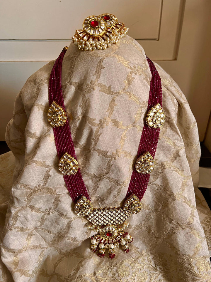 Kundan Rani Haar with Statement Earrings - SHIVKA
