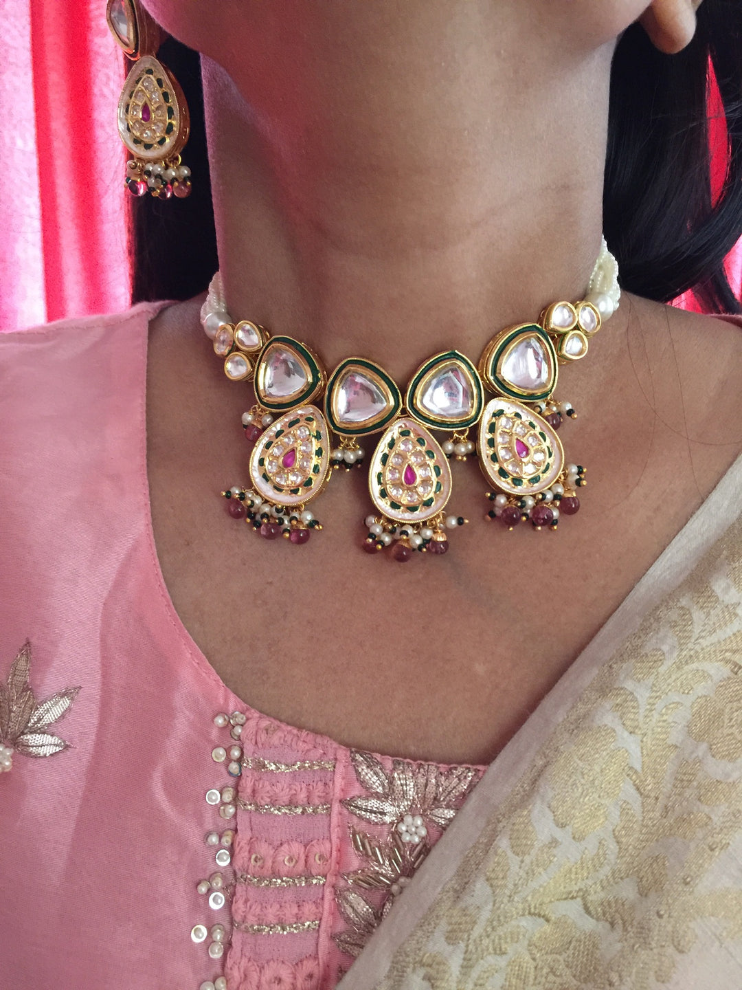 Elegant Kundan Necklace Set - Dazzle at Weddings and Festive Affairs