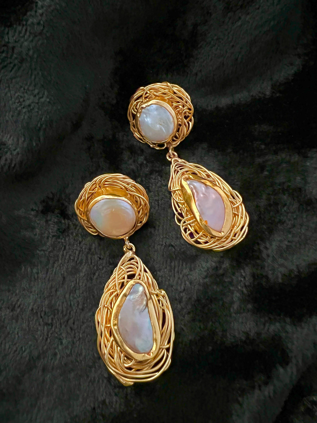 Vintage Mother of Pearl Earrings - SHIVKA
