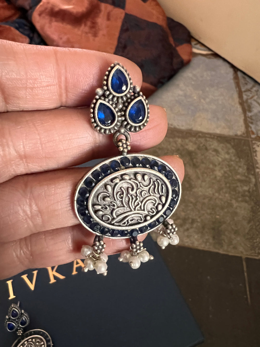 Antique Peacock Choker with Earrings