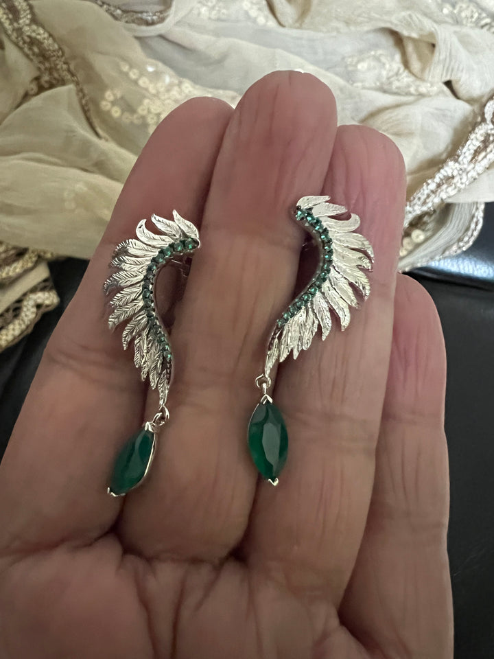 Elegant Agate Stone 925 Silver Pendant Chain Necklace Set | SHIVKA | Lightweight Dinner Jewelry