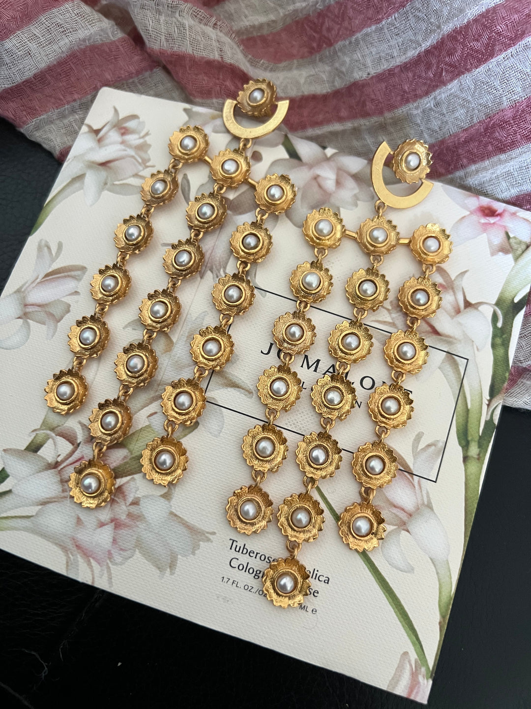 Statement Pearl Flowers Earrings