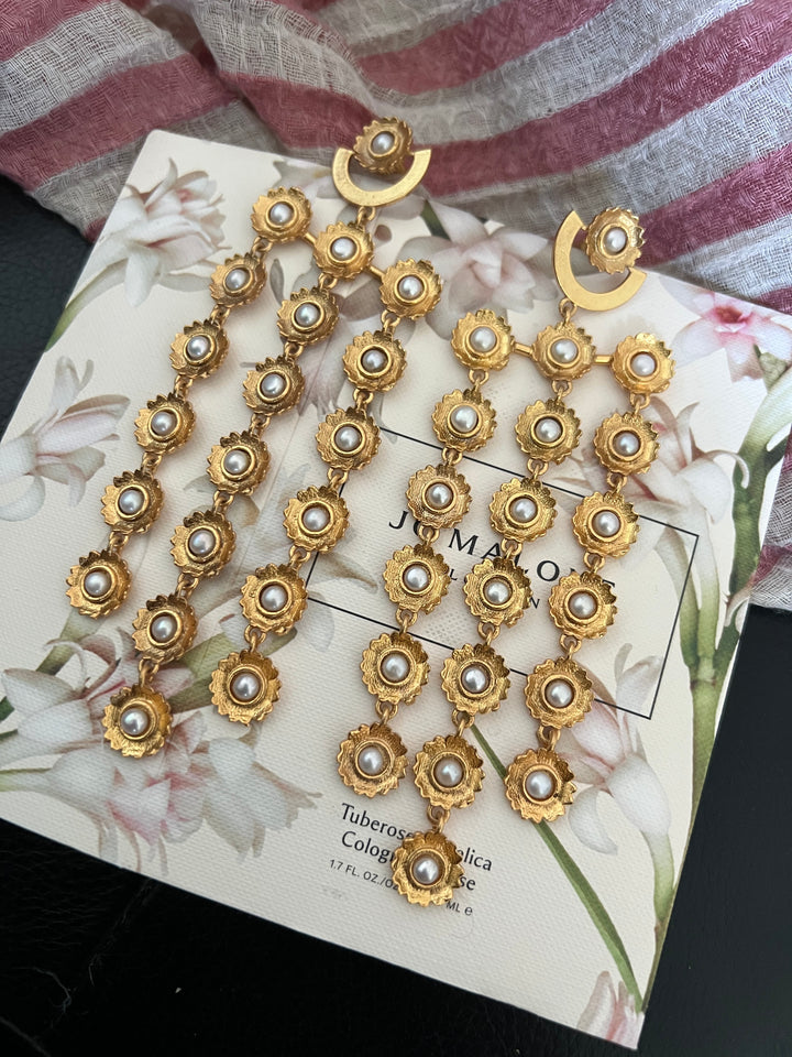 Statement Pearl Flowers Earrings