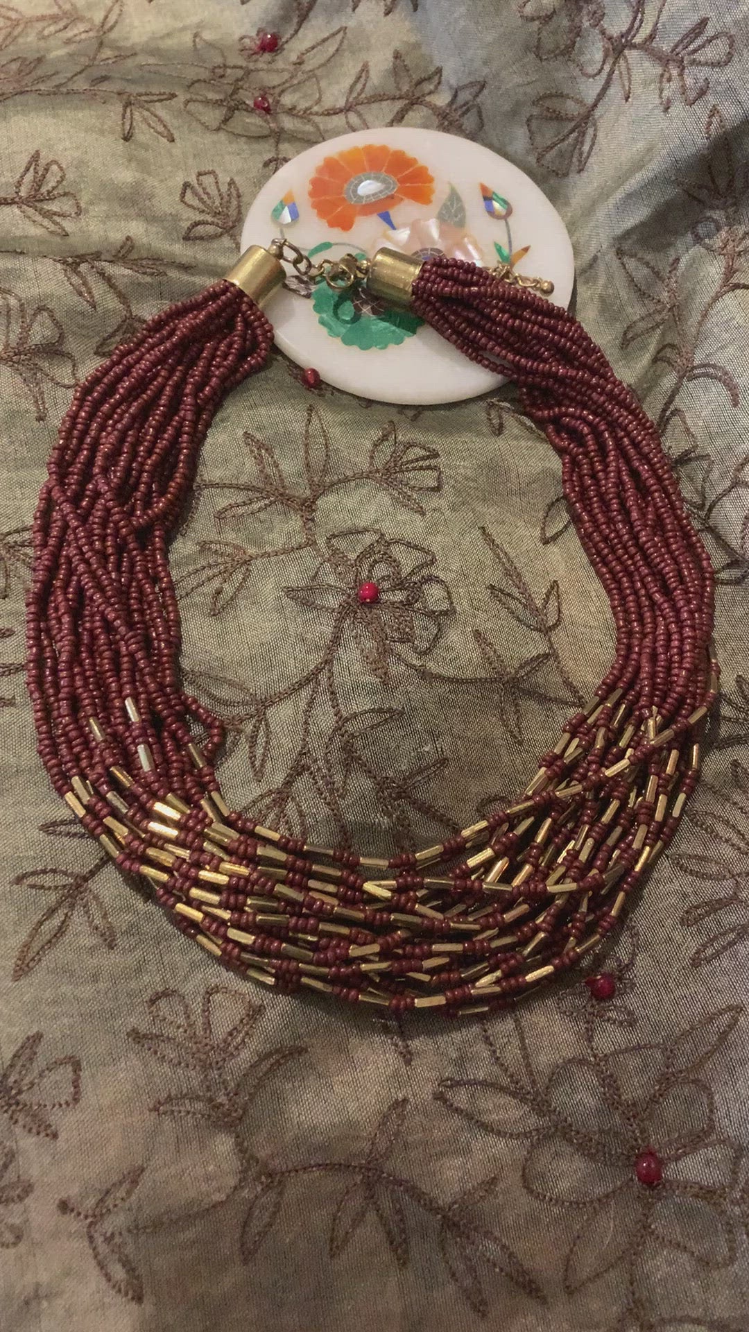 Maroon Gold necklace