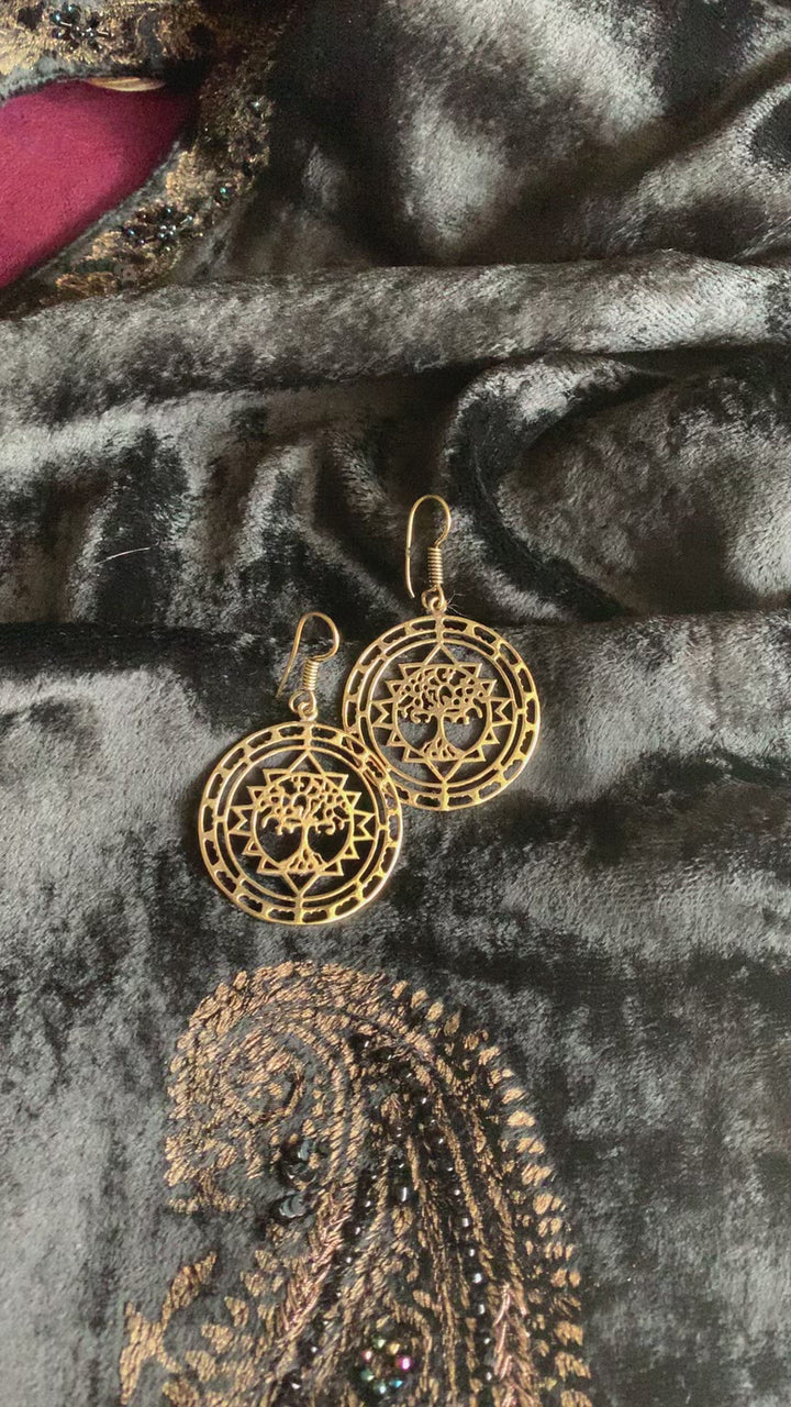 Tree Of Life Hoop Danglers