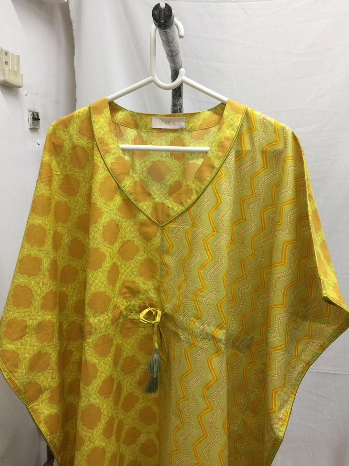 Indian Print Cotton Kaftan - SHIVKA