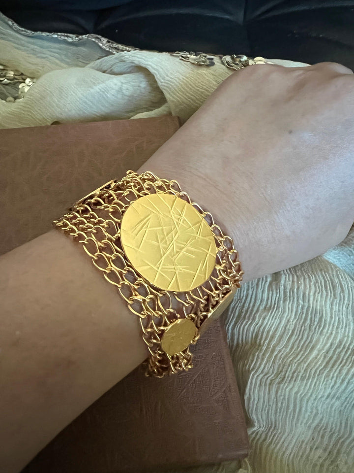 Statement Gold Mesh Bracelet - SHIVKA