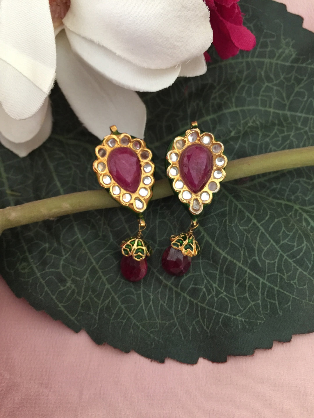 Vintage Kundan Necklace with Statement Earrings