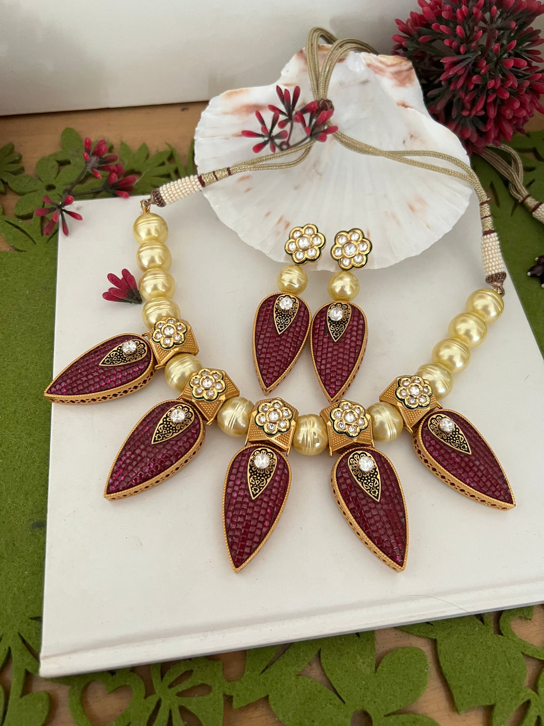 SHIVKA One of a Kind Designer Necklace with Earrings