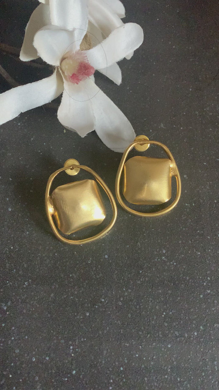 Statement Gold Tone Studs