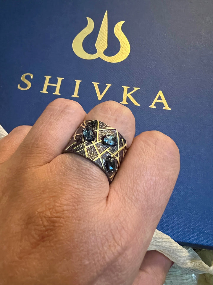 Designer London Blue Topaz Pure Silver Ring