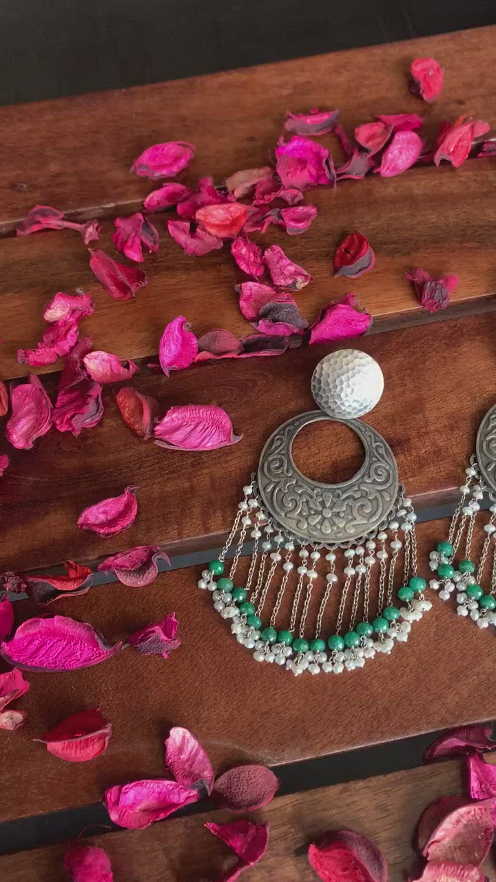 Bohemian Green Danglers