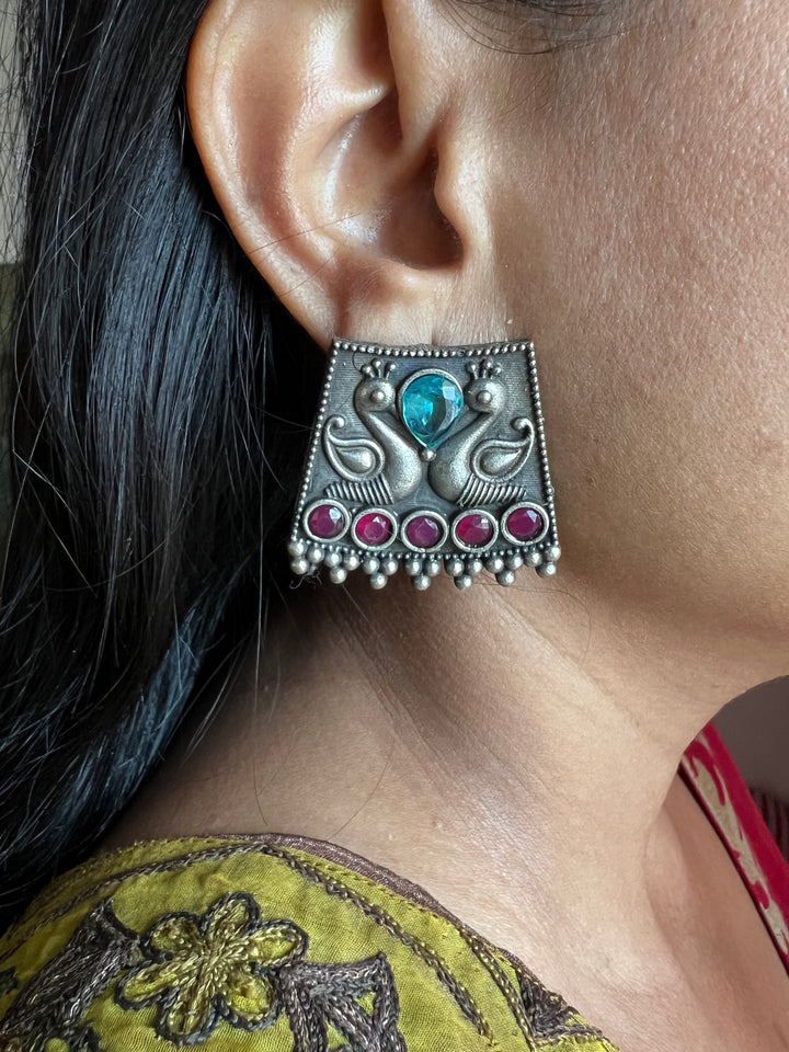 Antique Twin Peacock Earrings