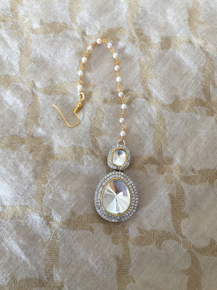 High Quality Uncut Polki Kundan Necklace with Earrings and Mangtikka