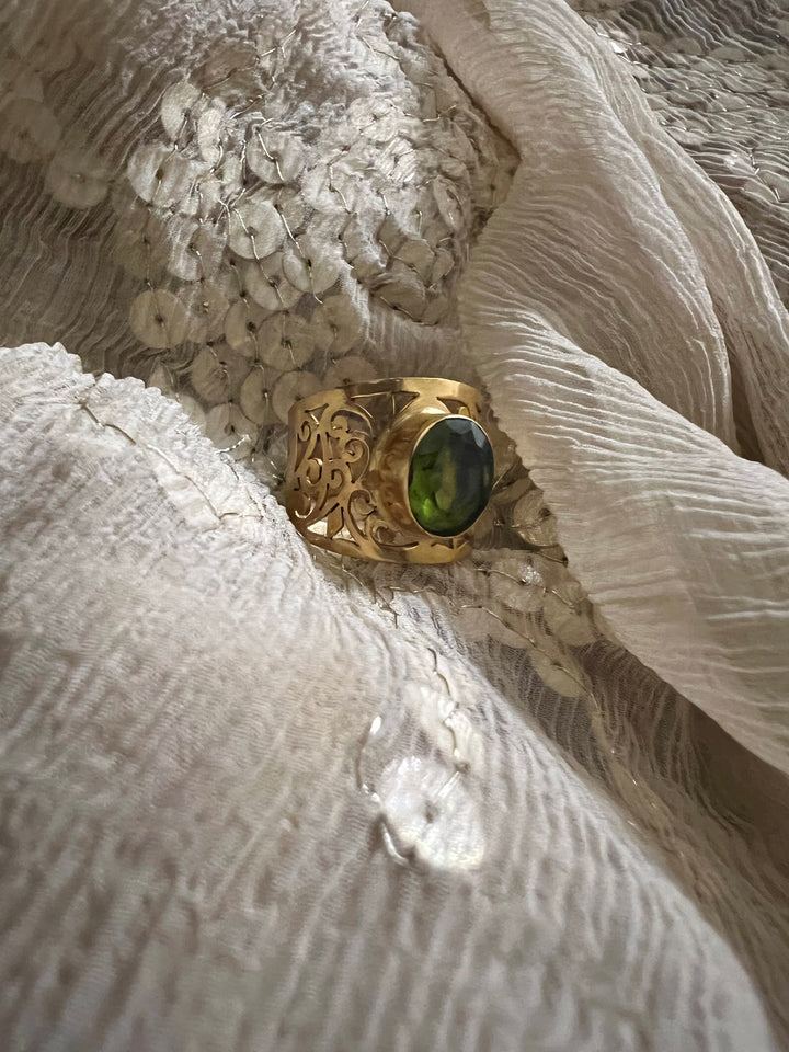 Beautiful Cut-work Amethyst Ring