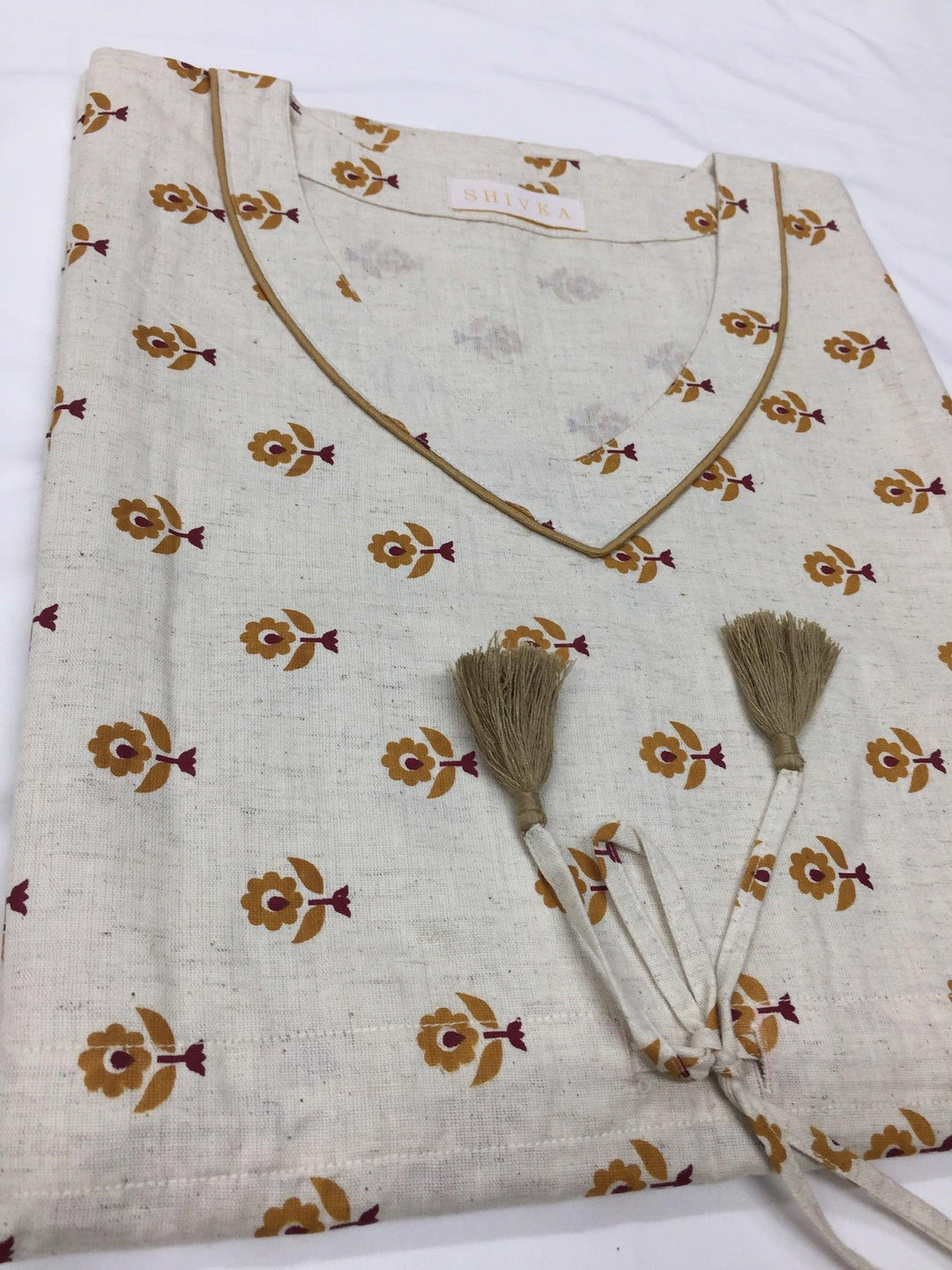 Indian Print Cotton Kaftan - SHIVKA