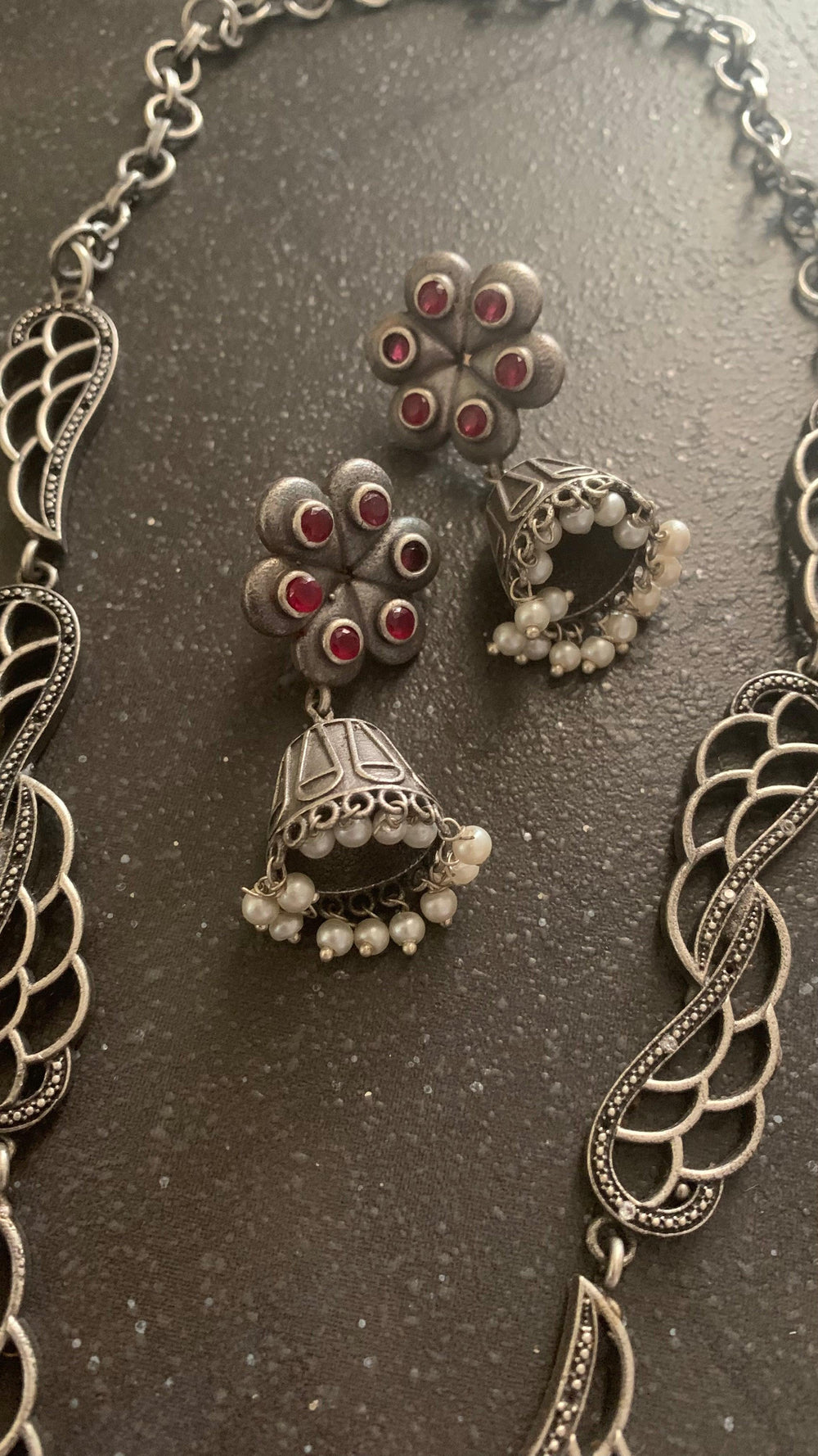 Vintage Krishna Necklace with Statement Earrings - SHIVKA