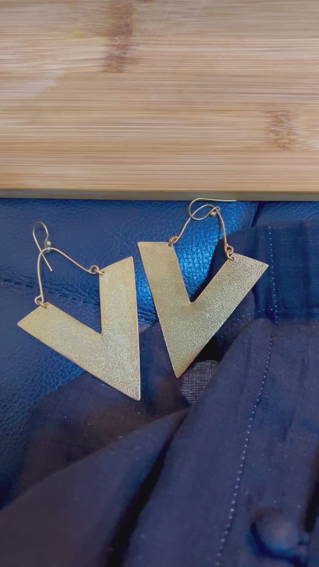 Designer Textured Triangular Danglers