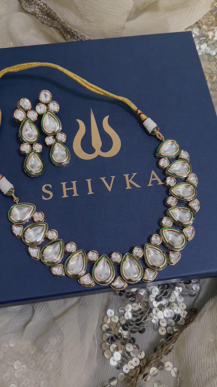 Timeless Kundan Necklace with Statement Earrings