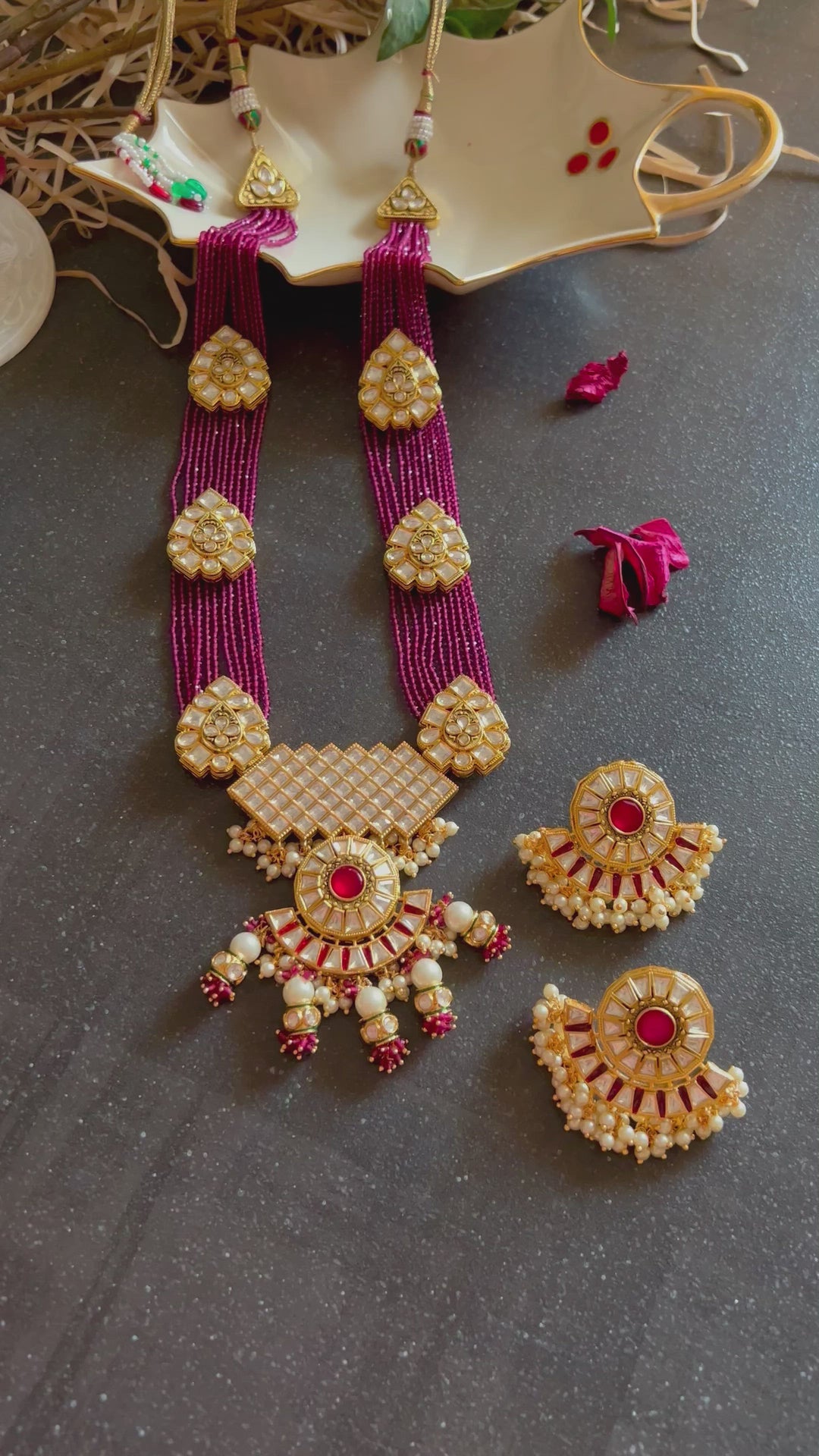 Kundan Rani Haar with Statement Earrings