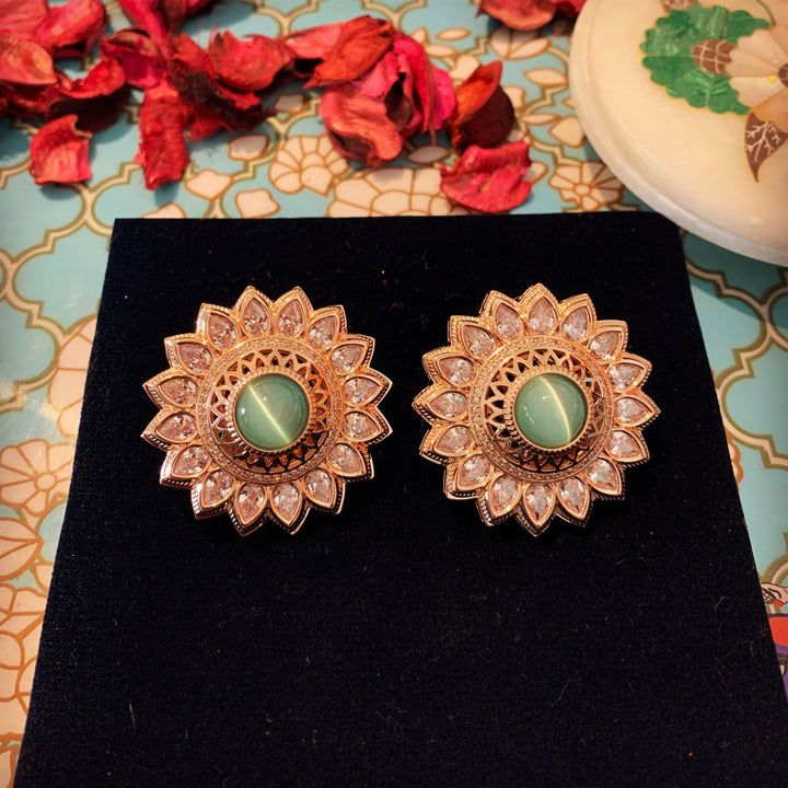 Sea Green Statement Studs - SHIVKA