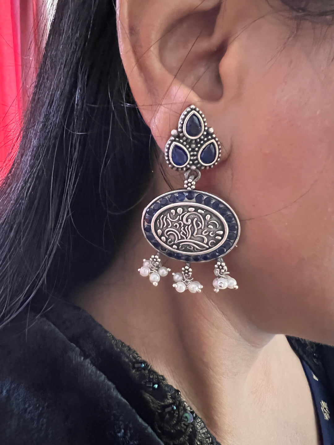 Antique Peacock Choker with Earrings