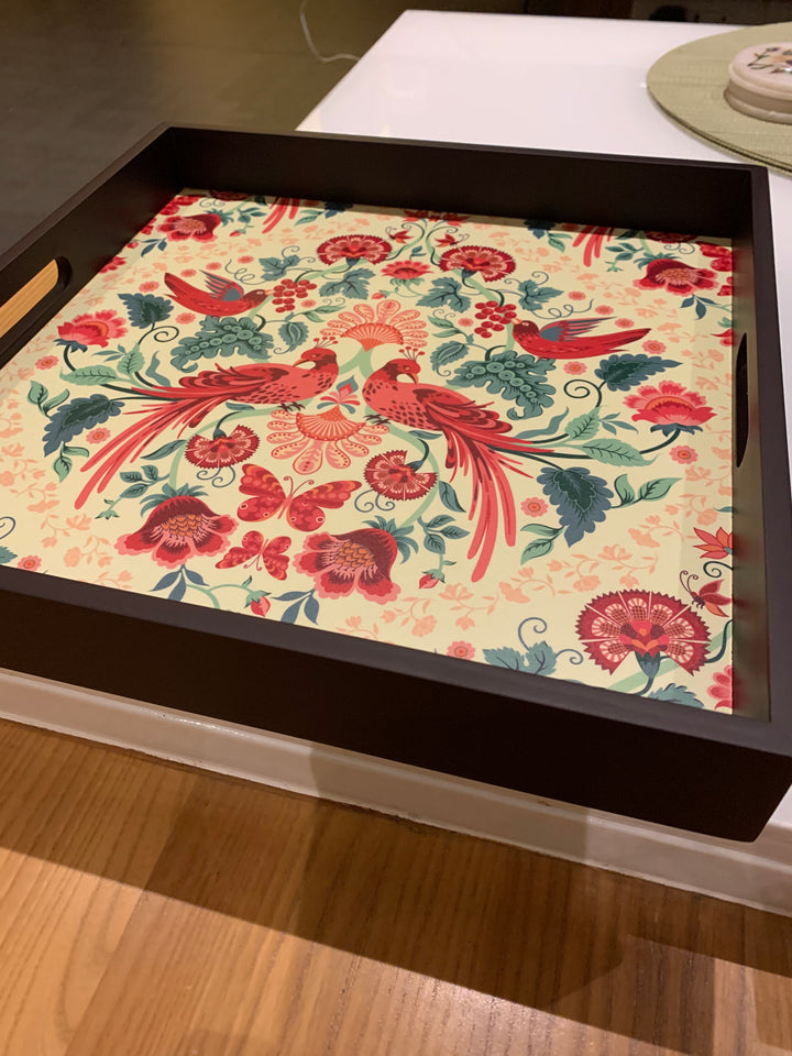 Designer Peacock Wooden Tray