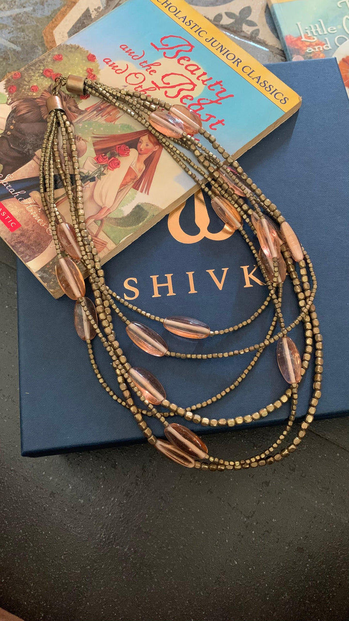 Statement Asymmetric Beaded Necklace - SHIVKA