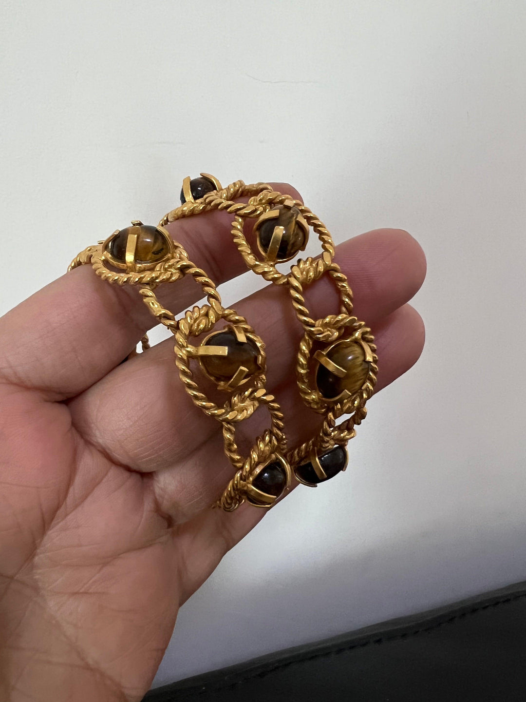 Tiger Eye Hoop Earrings - SHIVKA