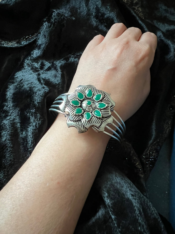 Antique Flora Open Cuff