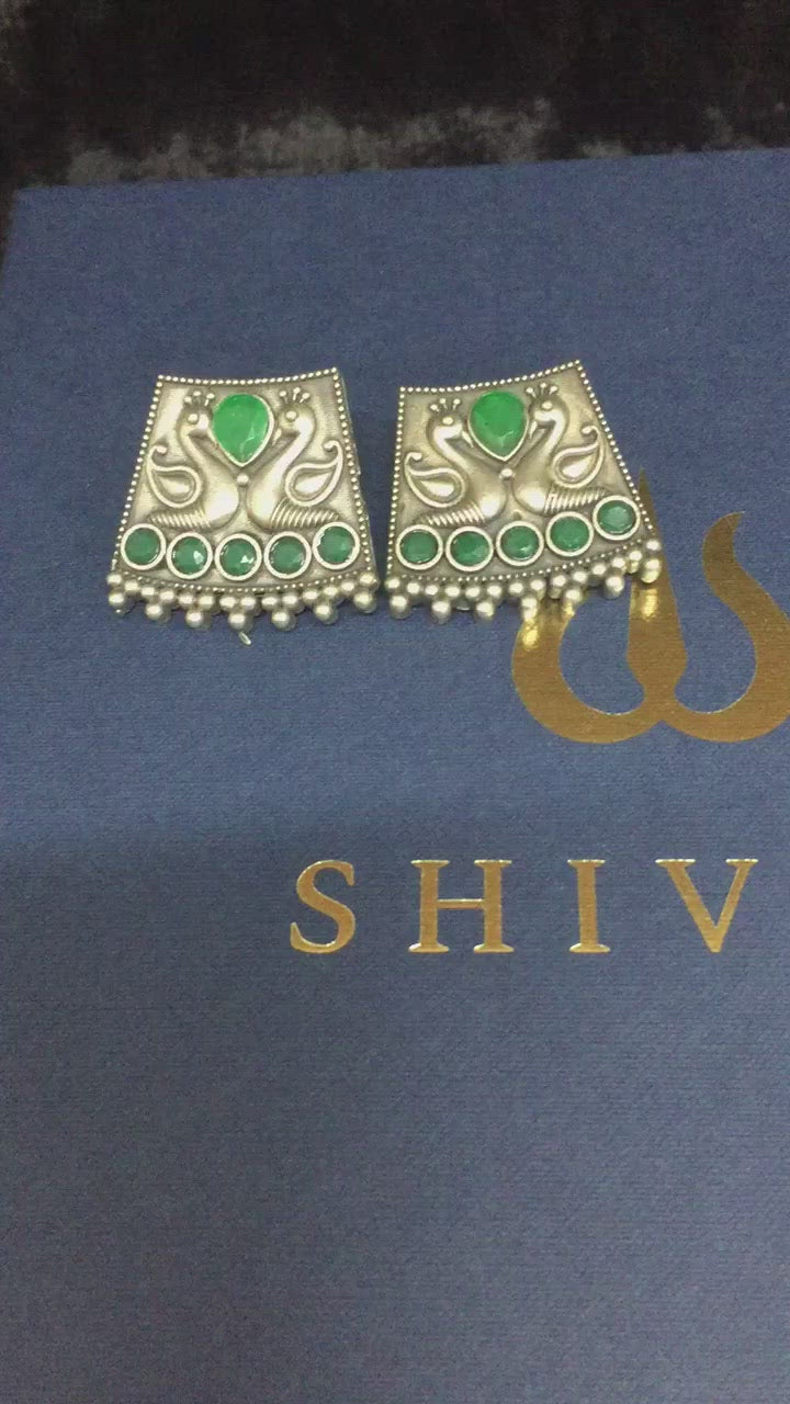 Antique Twin Peacock Earrings