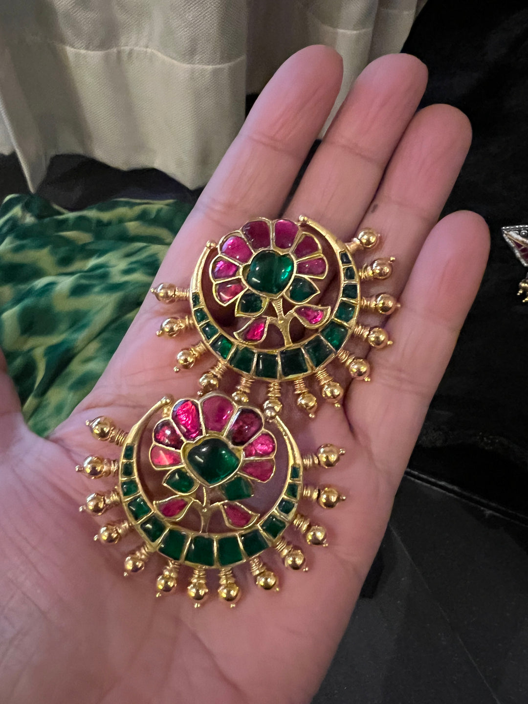 Beautiful Fusion Kundan Pendant Necklace with Earrings