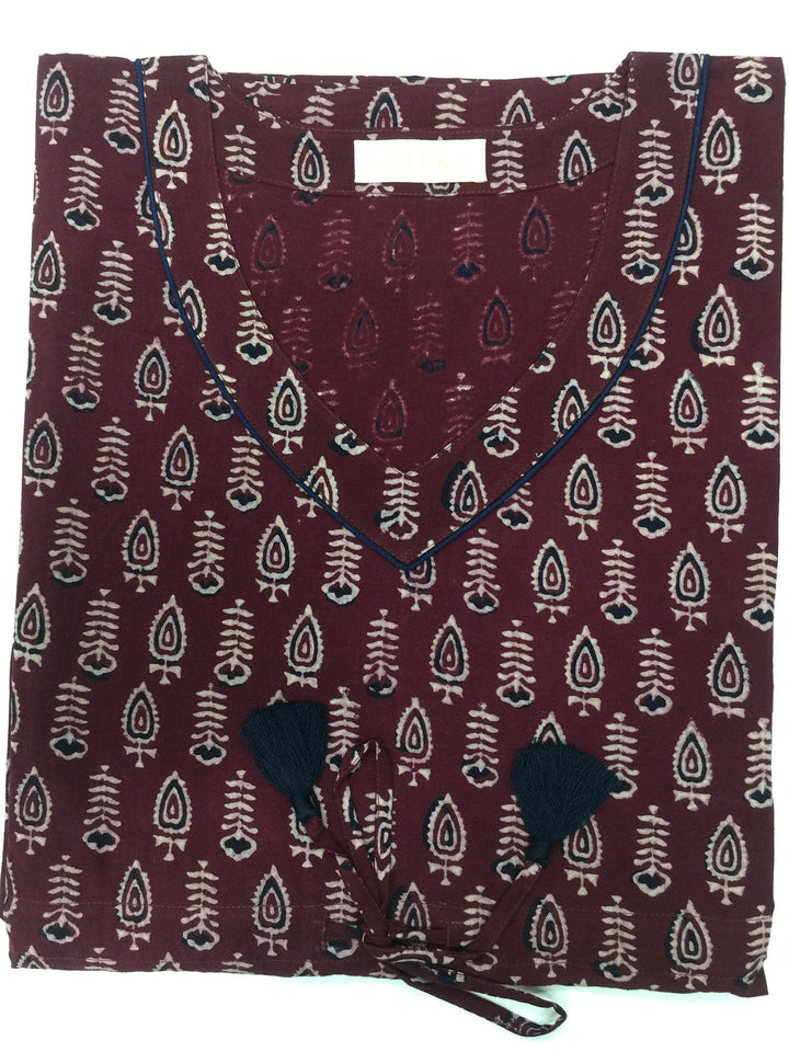 Indian Print Cotton Kaftan - SHIVKA