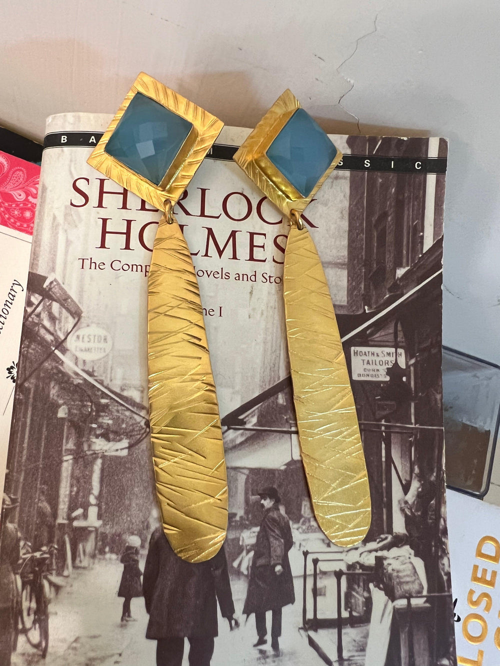 Statement Chalcedony Long Danglers - SHIVKA