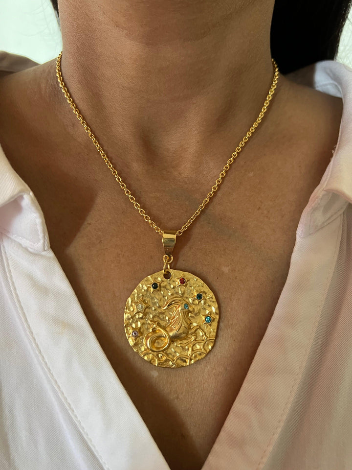 Statement Capricorn Pendant Necklace - SHIVKA