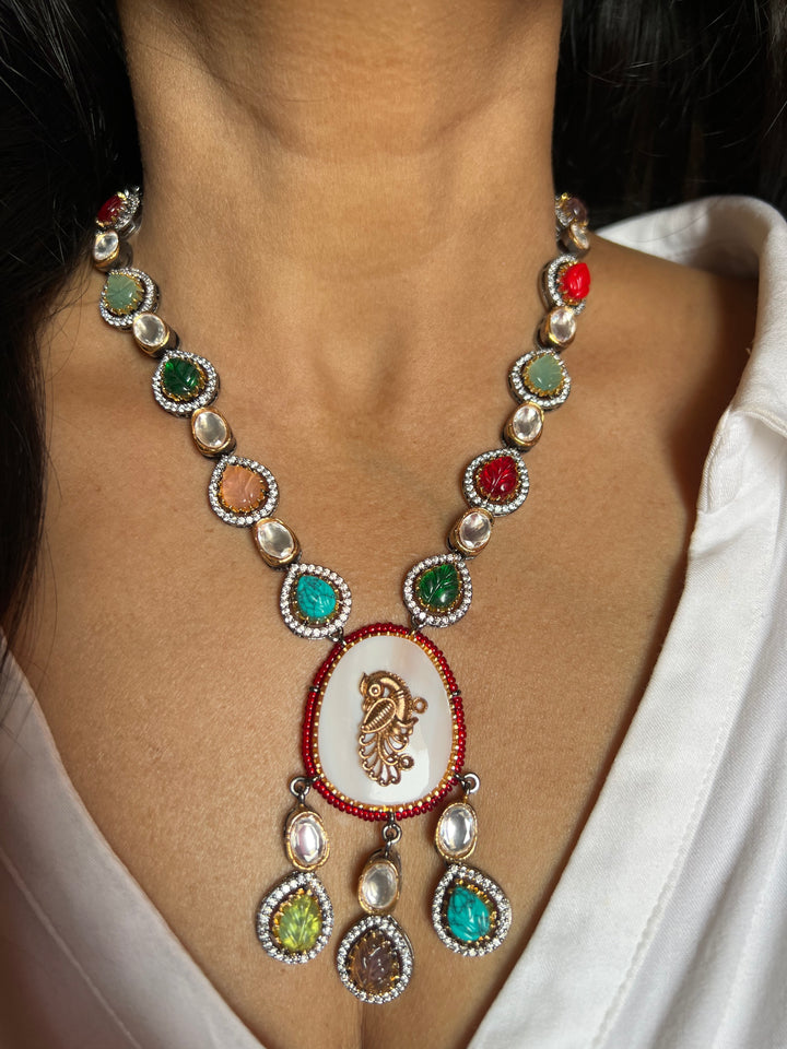 Designer Victorian Necklace with Statement Earrings