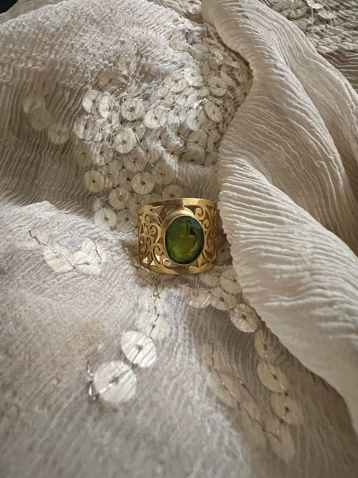 Beautiful Cut-work Amethyst Ring