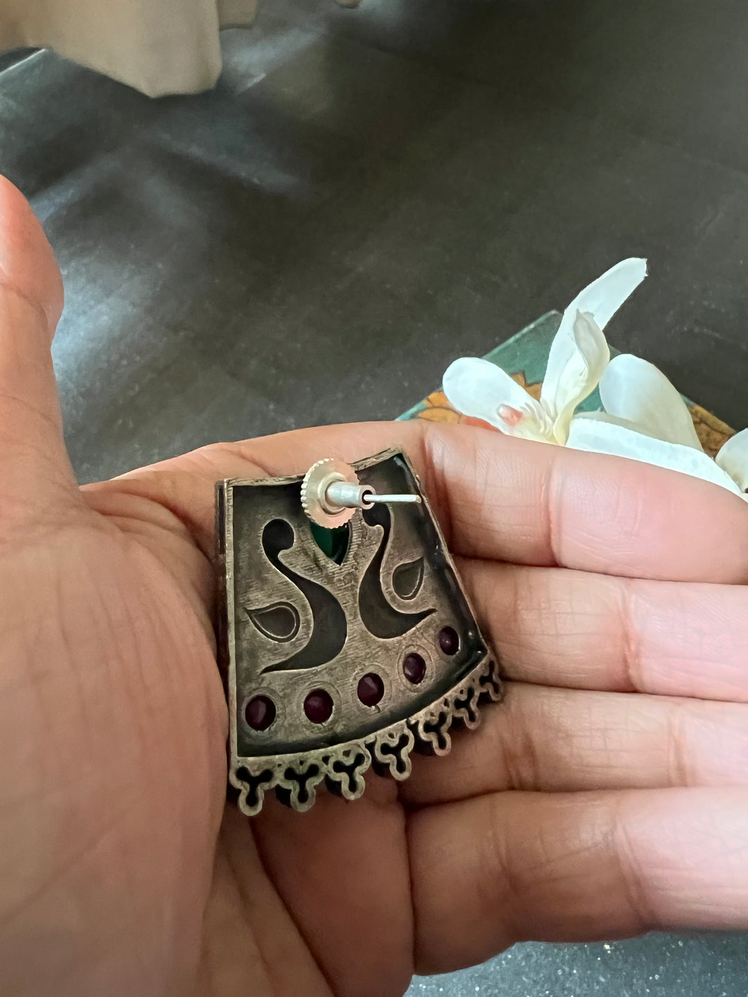 Antique Twin Peacock Earrings