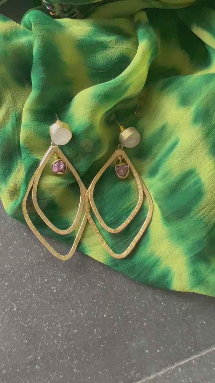 Double Stone Statement Danglers