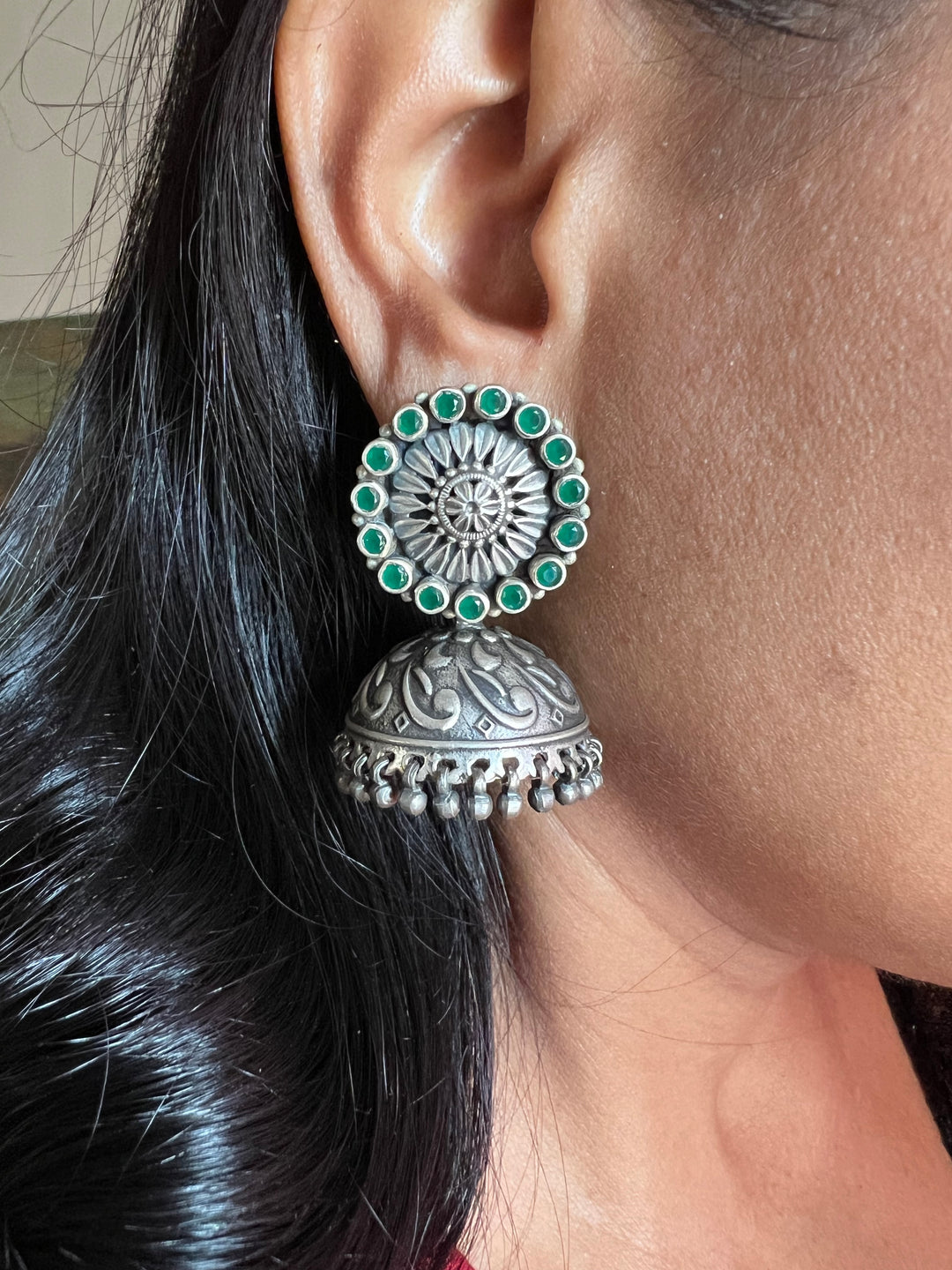 Magnificent Pure 925 Silver Jhumkas