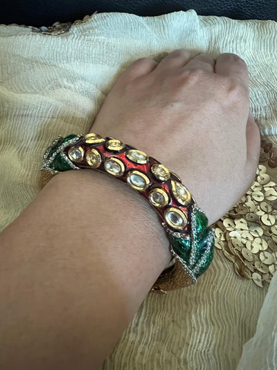 Vintage Enamelled Kundan Bracelet - SHIVKA