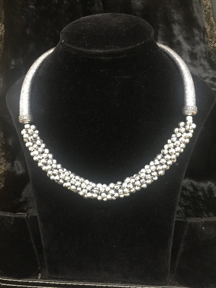 Antique Ghungroo Necklace with Peacock Studs