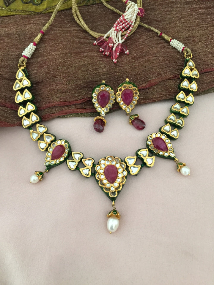 Vintage Kundan Necklace with Statement Earrings